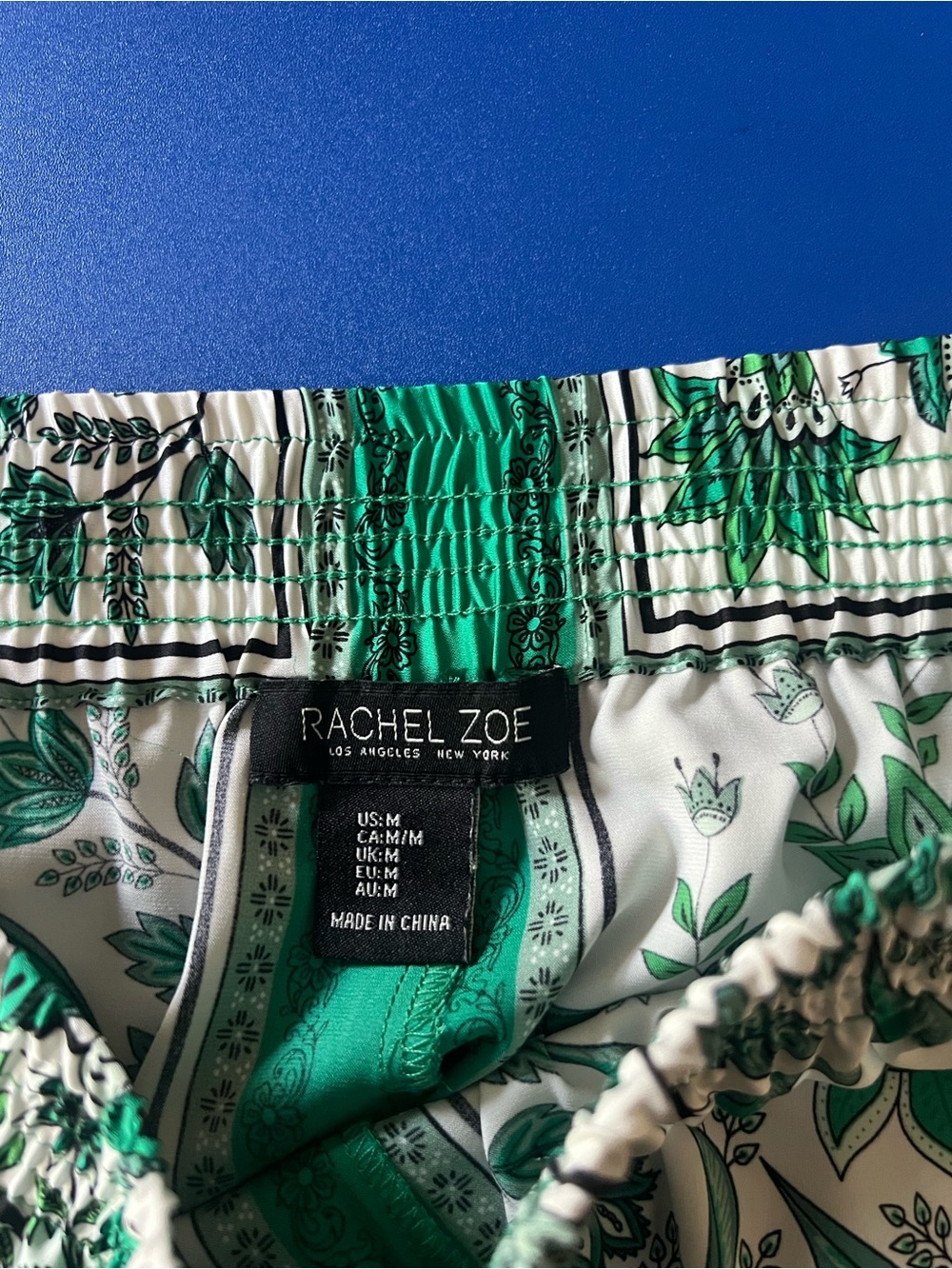Rachel Zoe Emerald Green Botanical-Print Wide Leg Pants Set - Picture 8 of 9